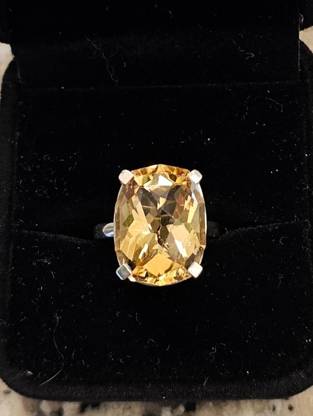 925 STERLING SILVER with Citrine Ring SZ 5 - Picture 5 of 6